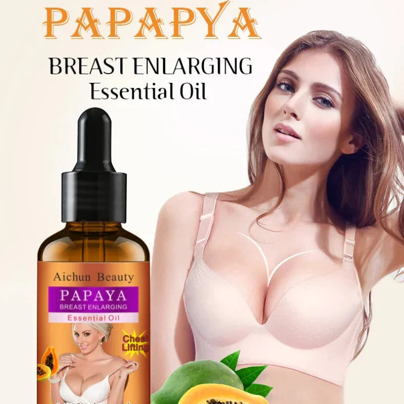 AICHUN BEAUTY Pack of 2 Papaya Breast Enlargement Essential Oil and Cream